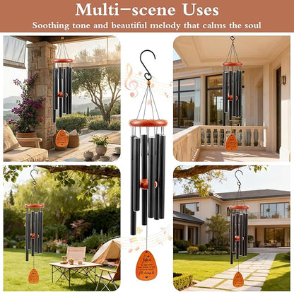 Memorial Wind Chimes Sympathy Gifts for Loss of Loved One, 32'' Wind Chime, Bereavement/Condolence Gift for Loss of Mom/Dad, Outdoor Garden Patio Home Decor, Soothing Melodic Tones