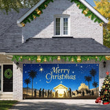 HOMETITUTE Christmas Garage Door Banner 13x6ft Nativity Scene Theme Backdrop Holiday Seasonal Decor Winter Door Cover Banners for Outside Garage Wall Covering for Party Garage Decorations