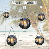 DASTOLL Stained Glass Window Hanging, Forest Sunrise Smoke Blue Brown Tree Suncatcher for Doors Window Home Landscape Sun Catchers Decor Mother's Day Birthday Gifts for Women, Men Mom 11.8 in