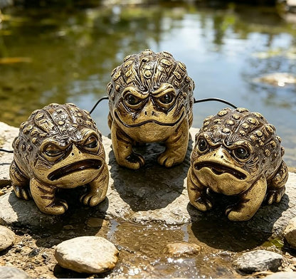 HUYIENO Solar Garden Statue Outdoor Decor Toad Ornament Waterproof Solar Powered LED Lights Frog Garden Decor for Yard, Patio, Lawn Gift for Mom, Women, Housewarming