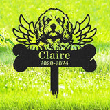Custom Pet Grave Marker Cocker Spaniel Memorial Plaque for Loss Dogs, Personalized Wings Dog Memorial Stake Yard Garden Outdoor Decor Sign, Metal Dog Burial Marker Sympathy Remembrance Gift