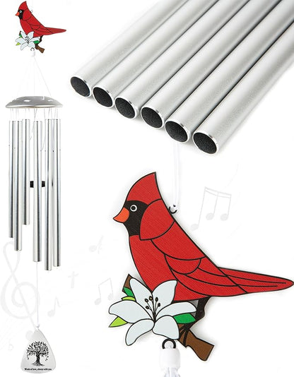 Memorial Wind Chimes for Loss of Loved One, Sympathy Wind Chimes for Outside with Cardinal Wind Spinner, Bereavement Condolence Remembrance Gift for Loss of Mom Mother Father Husband