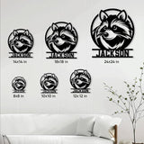 Personalized Raccoon Metal Sign, Raccoon Hanging Sign Outdoor Porch Welcome, Custom Name Wall Fence Yard Patio Home Office Decor Gift Birthday