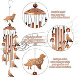 Golden Retriever Wind Chimes for Outside, Golden Retriever Gifts for Women Men Metal Windchimes Outdoors, Dog Home Garden Patio Yard Decor