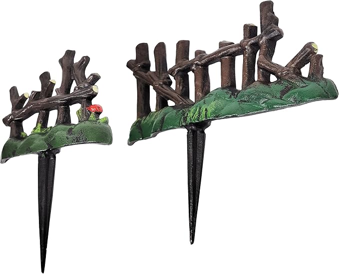 Lulu Decor, 100% Cast Iron Fairy Garden Fence Garden Decor Fairy Garden Accessories.