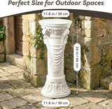 Outdoor Roman Column, MgO Stone-Look Garden Pedestal, Weather-Resistant Decorative Pillar for Porch, Patio, Yard, Wedding and Event Decor