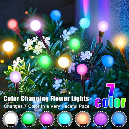 NBQQ Solar Garden Lights Outdoor, Swaying Light Waterproof Solar Lights Outdoor for Yard Pathway Patio, Swaying Lawn Decor as Gardening Gifts for Women Holiday (Multicolor, 4 Pack)