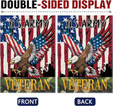 Dyrenson 4th of July Patriotic Bald Eagle Decorative Garden Flag, America USA Army Veteran Yard Outside Home Decoration, American Burlap Outdoor Small Decor Double Sided 12 x 18