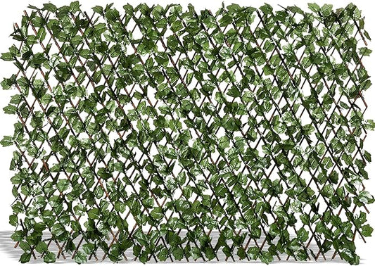 DOEWORKS Expandable Fence Privacy Screen for Balcony Patio Outdoor, 1PC Faux Ivy Fencing Panel for Backdrop Garden Backyard Home Decorations