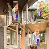 Colorful Gradient Spiral Shape Capiz Shells Windchime,Shell Wind Chimes for Outside,Coastal Wind Chimes for Indoor/Outdoors,Seashell Wind Chimes,Best Hanging Decor for Balconies,Garden,Yard