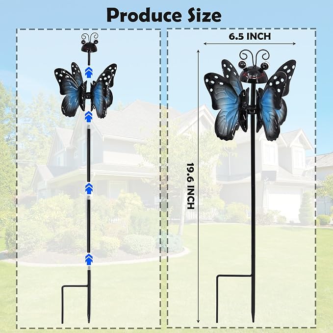 Metal Wind Spinners Outdoor from, Guangxie Set of 2 Garden Decor for Outside, Yard, Patio, Lawn