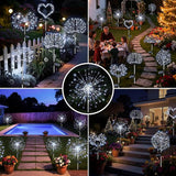 btfarm 2 Pack 120 LED Solar Garden Lights Outdoor, 8 Modes Firework Lights Solar Powered, Waterproof Twinkle Fairy Light Outside for Yard Patio Pathway Pool Christmas Party Decorative, Cool White