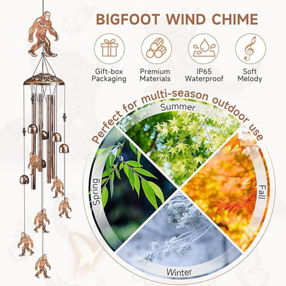 Bigfoot Wind Chimes for Outside,41" Metal Windchimes,Housewarming/Easter/Halloween/Festival/Birthday/Anniversary Bigfoots Gifts for Women/Men, Bigfoot Decor for Outside, Patio or Yard, Garden