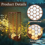 Sumind 24 Inch Honeycomb Garden Column Rust Steel Statue, Outdoor Yard Sculpture, Metal Patio Landscape Decor, Beehive Art Column for Lawn, Porch, Backyard Decoration, Modern Garden Ornament