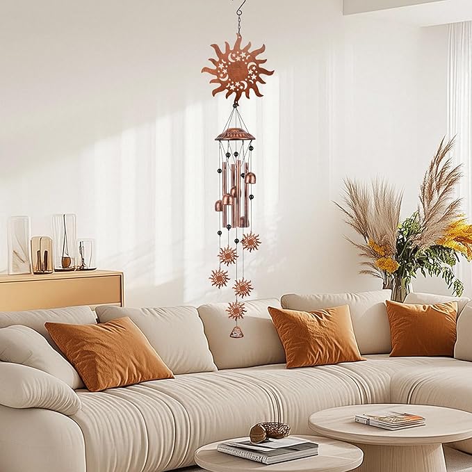 Sun Wind Chimes for Outdoor,Cat Gifts for Women/Men/Sympathy Gift/Memorial/Festival Birthday Gifts Metal windchimes Outside/Indoors,Patio,Garden,Yard Decor,Home,Porch Decoration