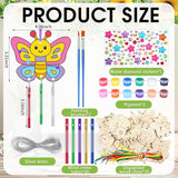 JellyArch 30 Pcs Spring Wind Chime Making Kit, DIY Wooden Spring Insect Craft Wind Chimes with Paint & Stickers, Craft Activity Creative for Church Party Windows Decoration