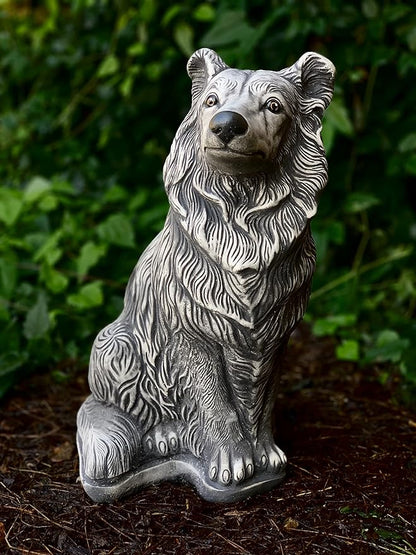 Large collie dog statue Cement collie ornament Garden collie decoration Custom dog figurine Concrete dog statue Stone dog memorial sculpture Concrete westie dog Unique large collie dog garden decor