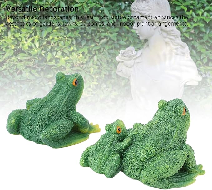 Pissente Frog Statue Garden Decor Resin Weatherproof Outdoor Frog Figurine Lawn Ornament for Indoor Outdoor Patio Yard (1 Pair)
