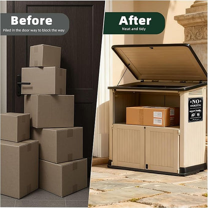 NO SOLICITING Decorative Sign Chic Metal Delivery Sign for Outdoor Yard Front Door or Indoor office Room Wall Decor to Discourage Unwanted Visitors- PLEASE PLACE PACKAGES IN BOX (Color01)