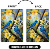 Large Spring Summer House Flags 28x40 Double Sided Bluebird Garden Flag Floral Birds Flag for Outside Porch Yard Outdoor Flower Garden Decor