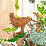 Sungmor Cast Iron Bird Statues Set of 2, Vintage Animal Collection Figurines, Home Office Table Decor, Paperweight, Doorstop, Garden Lawn Cute Ornament, Rust Finish