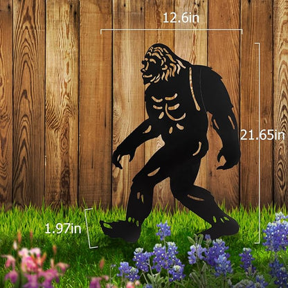 Bigfoot Garden Decor for Outside, Big Foot Silhouette Outdoor Statues, Sasquatch Gardening Gifts for Men/Dad/Women, Metal Yard Art for Lawn, Forests,Outdoor Decorations