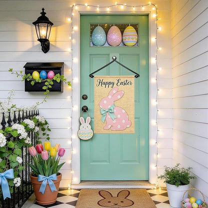 HOOSUN Garden Flag Hanger Holder for Outside,Premium Metal Wall Door Garden Flag Hanger Stand for Holiday Decorative Flags 12 x 18,Wall Hanging Banner Hangers for Front Door Windows Decorations