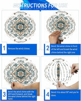 Boho Wind Spinner 10 Inch Retro Blue Floral Vintage Flower Wind Spinners Outdoor 3D Stainless Steel Hanging Sculpture Decorations Gift for Garden Yard Porch Balcony