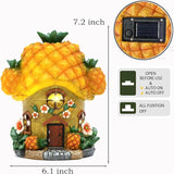 Solar Fairy Garden Houses - Fairy Garden Accessories Pineapple Houses for Outside Porch Backyard Yard Lawn Flower Bed Decor