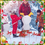 Roowest 5 Pack 12'' H Metal Christmas Yard Stakes Outdoor Decorations Joy Peace Love Believe Hope Garden Signs Christmas Potted Plant Stakes for Holiday Winter Home Lawn Garden Porch Party Decor