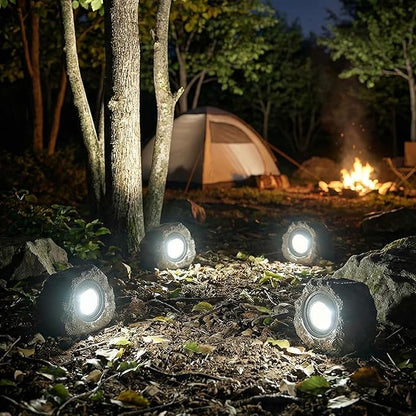 Candieslife Solar Rock Lights Outdoor Garden Waterproof - Super Bright LED Solar Spotlights, Solar Powered Landscape Path Decorative Garden Stone Lights for Pathway, Walkway, Yard, Patio (2 Pack)