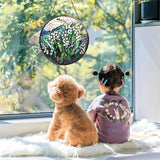 Staied Glass Window Hanging, White Green Lily Sun Catcher for Door Terrace Garden Kitchen Home Decor, Plants Flowers Suncatchers for Christmas Mother's Day Birthday Gift for Women Men Mom Nana 11.8 in