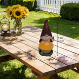 Solar Garden Gnome with mushroom for Garden Decor: IP44 Weatherproof Resin with Automatic Lighting - No Installation- Outdoor Yard Patio Balcony Art - Birthday Gifts for Bird Lovers Mom Grandma Women
