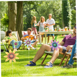ULTECHNOVO 4pcs Metal Flower Garden Stakes Flower Decor for Lawn and Pathway Garden Insert Decor for Outdoor Patio Courtyard and Walkway