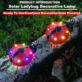 Solar Ladybug Lights Metal Garden Decor for Outside Cute Ladybugs Yard Art Lawn Ornaments Sculptures & Statues with Solar Lights Outdoor Fence Decoration for Patio