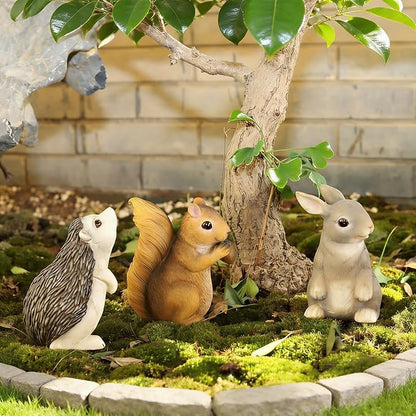 Rabbit Statue Outdoor Decor for Garden, 4.95" Fairy Yard Figurines Home Sculptures for Lawn Patio Front Porch Backyard