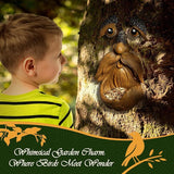 Playful Tree Faces Decor Outdoor (6.3" Tall), Whimsical Tree Decorations Outdoor for Gardens & Yards, Adding Personality to Nature for Your Lawn & Garden Ornaments (Small)