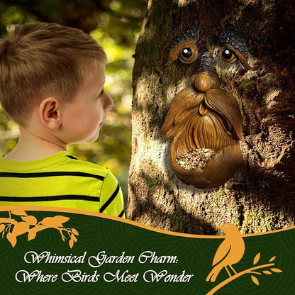 Playful Tree Faces Decor Outdoor (6.3" Tall), Whimsical Tree Decorations Outdoor for Gardens & Yards, Adding Personality to Nature for Your Lawn & Garden Ornaments (Small)