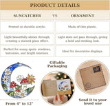 Mushroom Crescent Moon Acrylic Suncatcher, Boho Suncatchers for Window Hangings, Stained Glass Effect Indoor Outdoor Garden Decor for Bohemian Lover, Gifts for Mother's Day, Mom, Grandma, Wife, Women