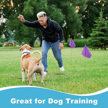 M METERXITY 20-Pack Blank Marking Flags, 15x5.1x4 Inch Waterproof Yard Flags Marking for Lawn/Garden/Irrigation/Landscape/Sprinkler/Survey/Dog Training/DIY [Purple]
