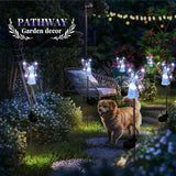 GIGALUMI Solar Angel Garden Stake Lights - 4 Pack Angel Solar Lights Outdoor Garden, Eternal Light Angel with 7 LEDs for Cemetery Grave Decorations, Memorial Gift, Christmas Yard Art, Sympathy Gift