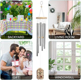 Wind Chimes for Outside,Red Stripes and Flowers Printed Cute Aluminium Windchimes Outdoors,Soothing Melodic Memorial Wind Chime for House Porch Patio Garden Balcony Decor