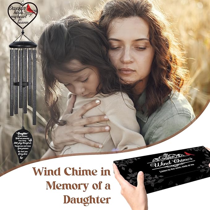 Memorial Gifts for Loss of Daughter Wind Chimes,Sympathy Gifts for Loss of Daughters, Bereavement Remembrance Funeral Condolence Gifts for Loss of Daughter 30“ Memorial Wind Chimes for Loss Loved One