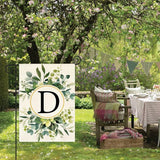 AVOIN colorlife Monogram Letter D Floral Garden Flag 12x18 Inch Double Sided Outside, Family Last Name Initial Yard Outdoor Decoration