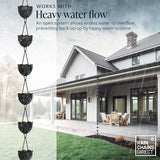 Rain Chains Direct - Tulip Rain Chain - 8.5 FT - Black Powder Coated Aluminum - Premium Rain Chains for Gutters
