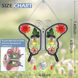 KY&BOSAM Suncatcher Butterfly Glass My Precious Sister Suncatchers Ornament hangings for Windows Wind Chime with Pressed Flower Butterfly Embedded in Glass Mother`s Day Birthdays