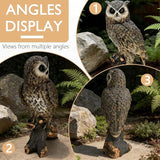 18.98" H x 11.10" L Large Owl Statue for Garden, Outdoor Sculpture, Animal Decor for Yard Porch Entryway Patio Living Room (Large, Owl)