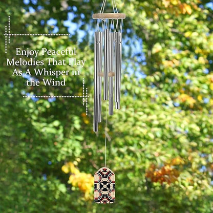 Light Beige Style Wind Chimes for Outside,20.5 Inches Memorial Wind Chime with 6 Aluminum Alloy Tubes Metal Windchimes Hanging Wind Chime Decoration for Garden Patio Outdoor