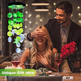 Solar Shell Gift for Mom Grandma Girls, White & Green Solar Christmas Wind Chimes for Outside, Outdoor Decorative Mobile Lights for Garden, Yard, Patio, Window, Party, Christmas Decorations