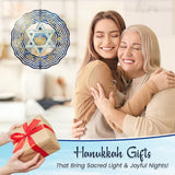 FLAGWIX Hanukkah Gifts for Women Men - Star of David 3D Stainless Steel Wind Spinners Outdoor 12in - Hanukkah Decorations, Chanukah Hanging Wind Spinners Garden Decor, Spiritual Religious Jewish Gifts
